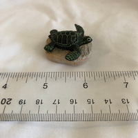 Tiny Turtle Figurine - Black and Green