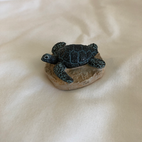 Tiny Turtle Figurine - Black and Blue