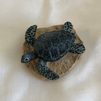 Tiny Turtle Figurine - Black and Blue