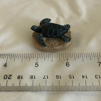 Tiny Turtle Figurine - Black and Blue