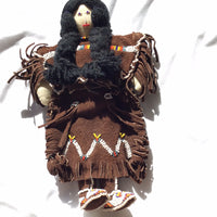 Vintage Homemade Native American Doll with Beadwork