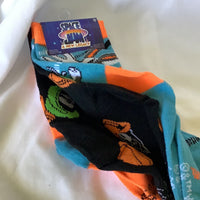 Space Jam A New Legacy Socks - Pack of 3 - Shoe Size 6-12 (Teal, Black and Orange)