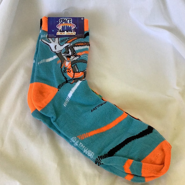 Space Jam A New Legacy Socks - Pack of 3 - Shoe Size 6-12 (Teal, Black and Orange)