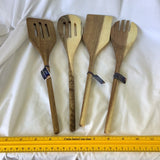 Gibson Home Acacia Wood Utensil Set - Slotted Angled Turner, Turner, Spoon, Fork