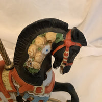 Vintage Black Carousel Horse