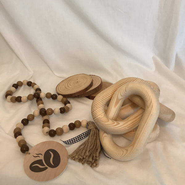 WoodChain  Link Table & Bookshelves Decor Set