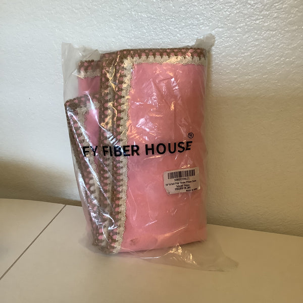 FY Fiber House 18x18 Pink Throw Pillow Covers Tailored Edges Set of 2