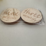 Baby 12 Pack Wooden Milestone Marker Disc