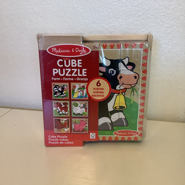 Melissa & Doug Farm Cube Puzzle 6 Scenes