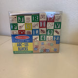 Melissa & Doug Classic Toy ABC - 123 Blocks 50 Solid Wooden Blocks and Storage Pouch