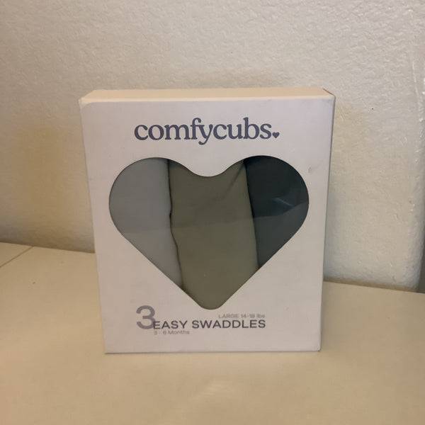 Comfy Cubs 3 Easy Swaddles 3-6 Months Large 14-18 lbs