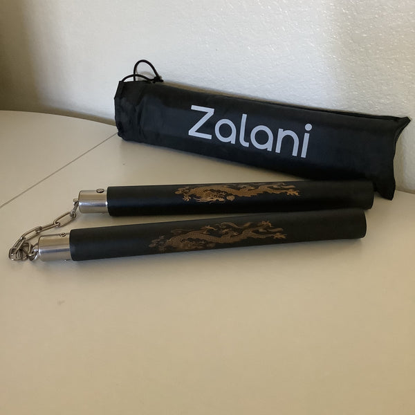 Zalani Rubber Training Nunchucks with Steel Chain