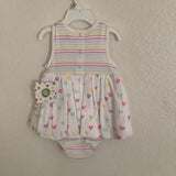 Little Me Popover Bodysuit Dress & Hat Set Size 9M