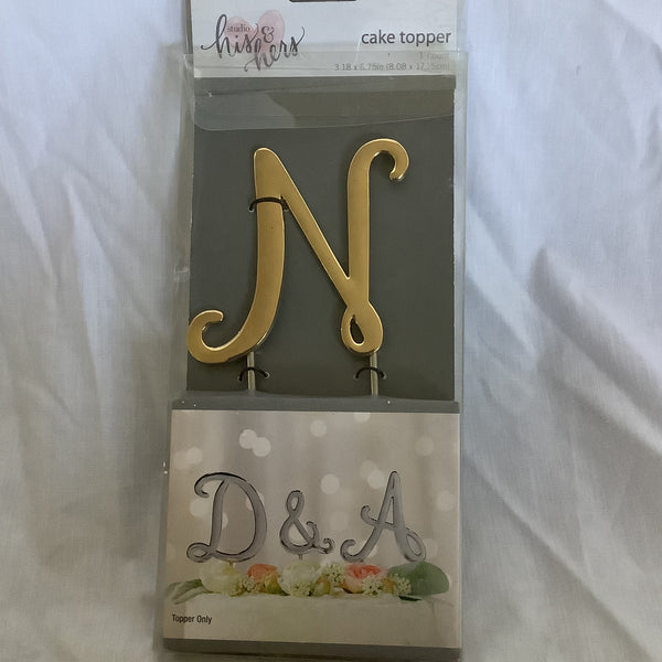 Studio His & Hers Cake Topper Letter “N”