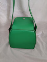 Faux Leather Snap Button Bucket Handbag