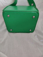 Faux Leather Snap Button Bucket Handbag