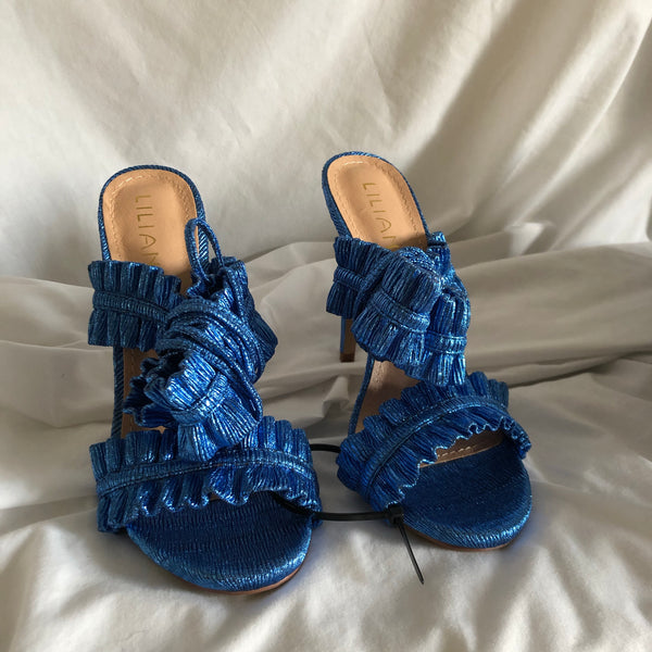 Liliana Blue Ruffle Heels - Women’s Size 7