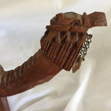 Vintage Wood Camel Carving Made In Jordan