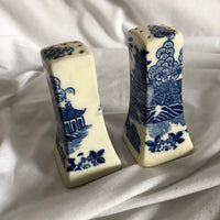 Vintage Ceramic Japanese Building Salt & Pepper Shakers Set