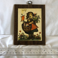 Vintage MJ Hummel Framed Little Girl Picture