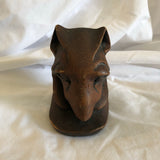 Handcarved Wood Wolf Head Figurine