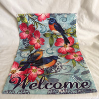 Bird and Flower 'Welcome' Garden Flag