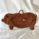 Straw Pig Hanging Wall Pocket