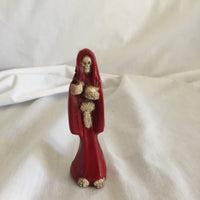 Red Painted Santa Muerte Statue