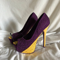 Liliana Purple/Yellow Rhinestone Heels - Women’s Size 8