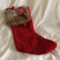 Red Christmas Knitted Sock