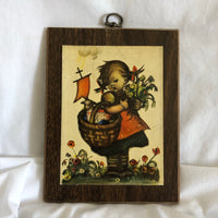 Vintage MJ Hummel Framed Little Girl Picture