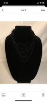 Black Layered Beaded Necklace