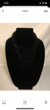 Black Layered Beaded Necklace