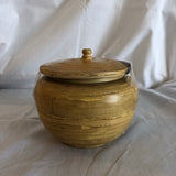 Brown and Beige Bowl with Lid