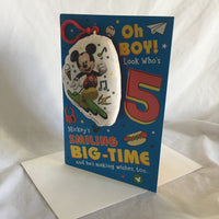 Mickey Mouse Birthday Card - Envelope And Keychain Included