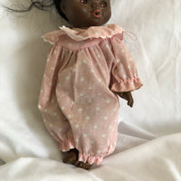 Vintage Shindana African American Baby Doll In Pink Polka Dot Outfit