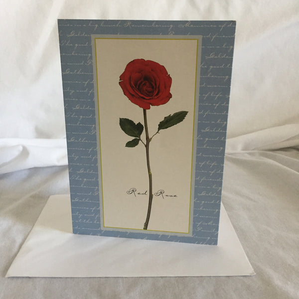 Red Rose Card- Envelope Included