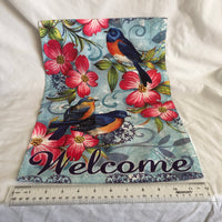 Bird and Flower 'Welcome' Garden Flag