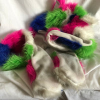 Multi-Colored Faux Fur Animal Hat Scarf