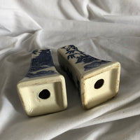 Vintage Ceramic Japanese Building Salt & Pepper Shakers Set