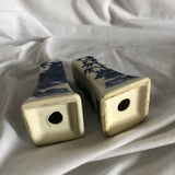 Vintage Ceramic Japanese Building Salt & Pepper Shakers Set