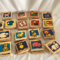 Farm Animal Wood Block Matching Game