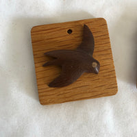 Wooden Bird Magnets - Set of 2