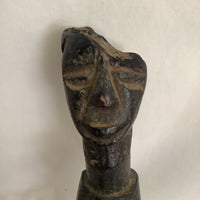 Vintage Wooden Pestle Carved Faces