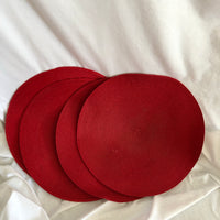 Round Red Placemats - Set Of 4