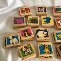 Farm Animal Wood Block Matching Game