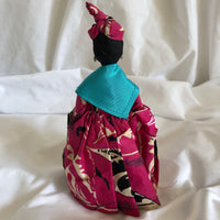 African Lady Cloth Figurine Standing Doll Christmas Tree Topper