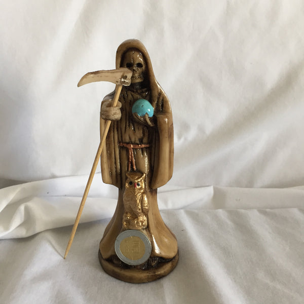 Gold Painted Santa Muerte Statue