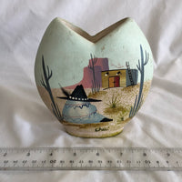 Painted Arizona Desert Scene Pottery Vase