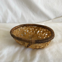 Small Brown Wicker Basket Bowl